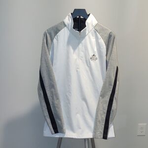 Antigua White and Gray Windbreaker Thermal Jacket White Gray XL